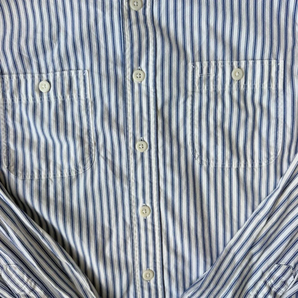 Polo Ralph Lauren Mens L Vintage Nautical Oxford Shirt Anchor Button Stripe